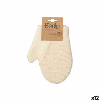 Exfoliating Mitt Berilo B7081-10 White Beige (12 Units)
