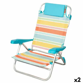 Beach Chair Aktive Multicolour 48 x 90 x 60 cm (2 Units)