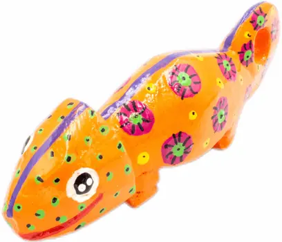 Handmade & Painted Wood Chameleon