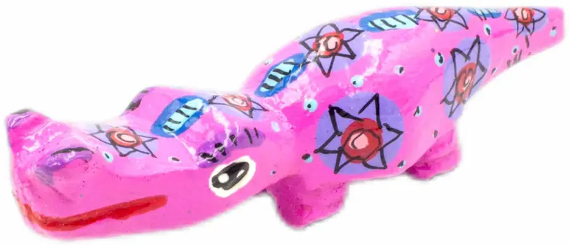 Handmade & Painted Wood Crocodile