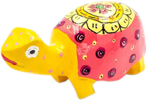 Handmade & Painted Wood Tortoise