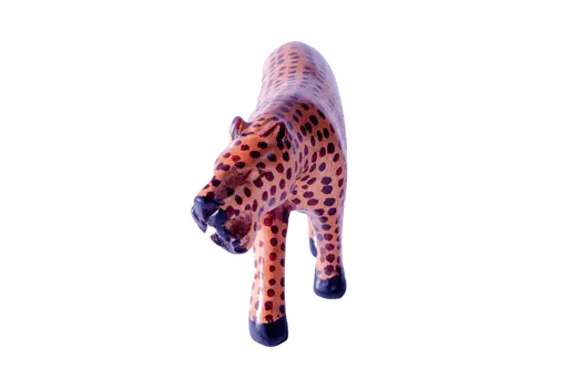 Wooden Cheetah Figurine