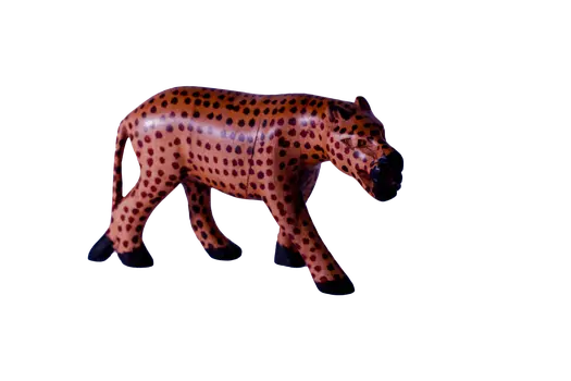 Wooden Cheetah Figurine