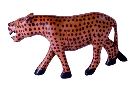 Wooden Cheetah Figurine