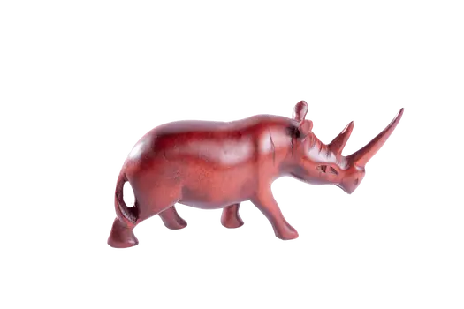Wooden Rhinoceros Figurine