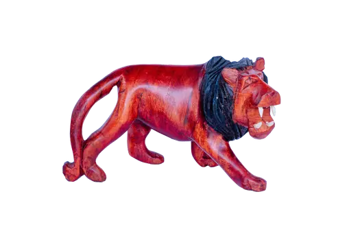 Wooden Lion Figurine