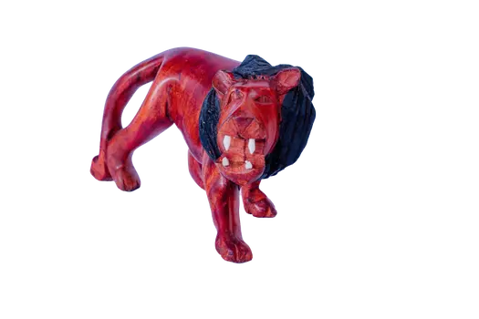 Wooden Lion Figurine