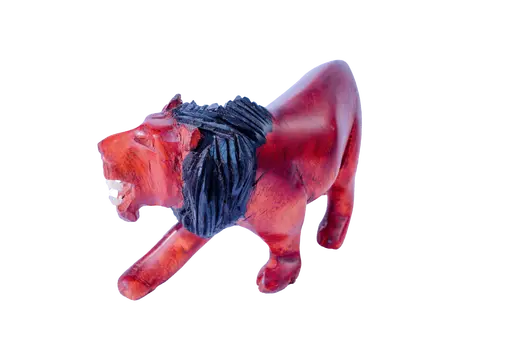 Wooden Lion Figurine