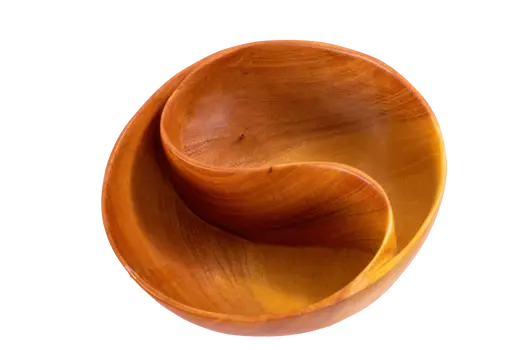 Wooden Bowl with Spiral Partition