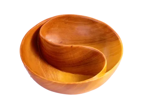 Wooden Bowl with Spiral Partition