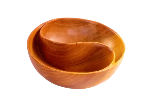 Wooden Bowl with Spiral Partition
