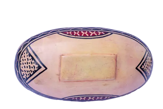 Wooden Oval Shaped Bowl w/Partition Elephant