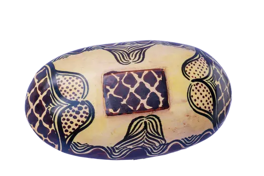Wooden Oval Shaped Bowl w/Elephant and Zebra
