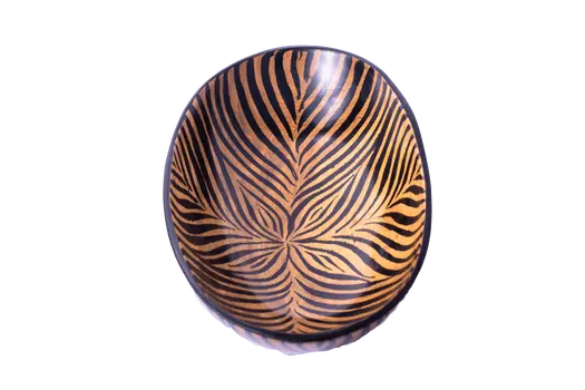 Wooden Zebra Pattern Bowl