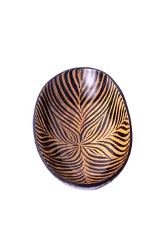 Wooden Zebra Pattern Bowl