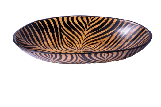 Wooden Zebra Pattern Bowl