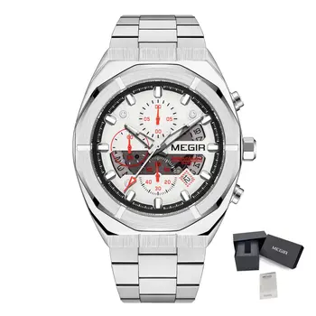 MEGIR New Watch for Men Top Brand Luxury Casual Quartz Wristwatch with Chronograph Waterproof Luminous Auto Date Reloj Hombre