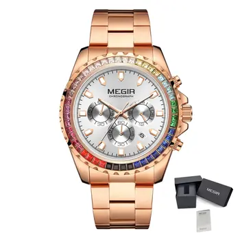 MEGIR Men Watches Brand Luxury Military Wristwatch Waterproof Steel Strap Quartz Chronograph Date Clock Male Relogio Masculino