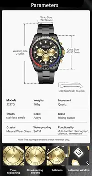 MEGIR Men Watches Brand Luxury Military Wristwatch Waterproof Steel Strap Quartz Chronograph Date Clock Male Relogio Masculino