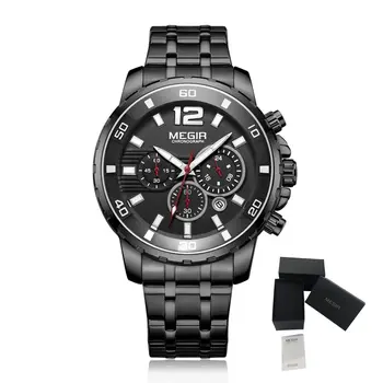 MEGIR Chronograph Quartz Men Watch Top Brand Luxury Military Wrist Watches Clock Men Relogio Masculino Business Wristwatch