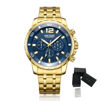 MEGIR Chronograph Quartz Men Watch Top Brand Luxury Military Wrist Watches Clock Men Relogio Masculino Business Wristwatch