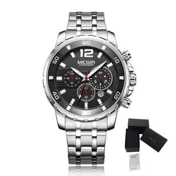 MEGIR Chronograph Quartz Men Watch Top Brand Luxury Military Wrist Watches Clock Men Relogio Masculino Business Wristwatch