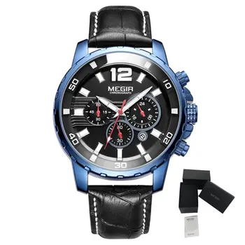 MEGIR Chronograph Quartz Men Watch Top Brand Luxury Military Wrist Watches Clock Men Relogio Masculino Business Wristwatch