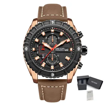 MEGIR Watches Luxury Sport Military Watch for Mens Fashion Casual Quartz Wristwatch Luminous Clock Man Chronograph Reloj Hombre