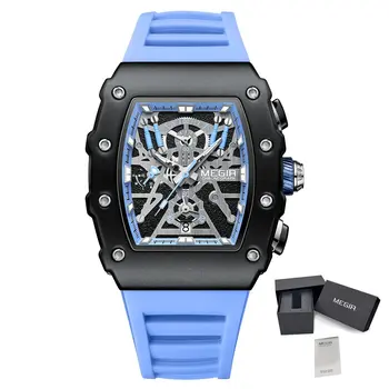 MEGIR Luxury Outdoor Sport Wristwatch for Mens Silicone Waterproof Watches Quartz Wrist Watch Male Clock Military Watch 2218