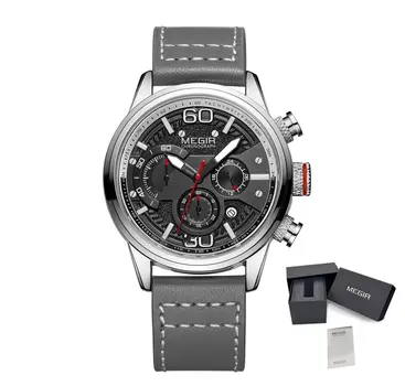 MEGIR Fashion Mens Watches Top Brand Luxury Sports Chronograph Quartz Wrist Watch Men Business Wristwatch Relogio Masculino 2110