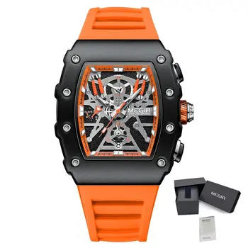 MEGIR Luxury Outdoor Sport Wristwatch for Mens Silicone Waterproof Watches Quartz Wrist Watch Male Clock Military Watch 2218