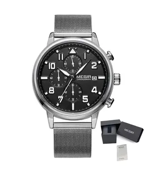 MEGIR Luxury Watches for Mens Casual Business Quartz Wrist Watch Calendar Date Man Clock Chronograph Relogio Masculino 2157