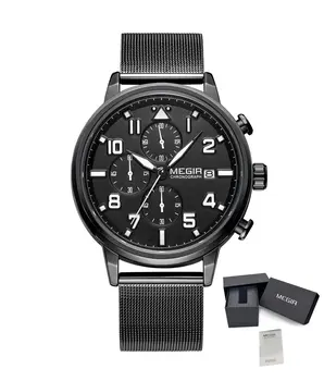 MEGIR Luxury Watches for Mens Casual Business Quartz Wrist Watch Calendar Date Man Clock Chronograph Relogio Masculino 2157
