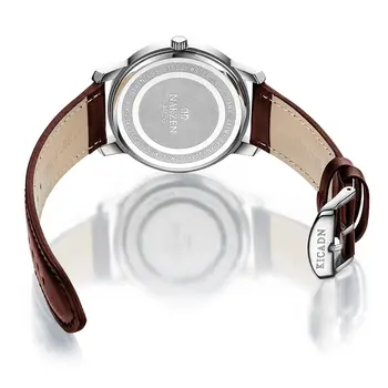 NAKZEN Men Watches Brand Quartz Genuine Leather Strap Minimalist Analogue Wristwatches Waterproof High Quality Relogio Masculino