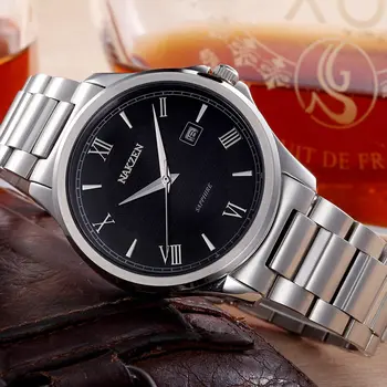 NAKZEN Men Business Quartz Watch Man Luxury Brand Stainless Steel Wrist Watch Male Fashion Simple Clock Relogio Masculino