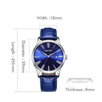 Nakzen Heren Horloges Topmerk Luxe Quartz Horloge Mannen Kalender 316l Rvs Auto Datum Fashion Lederen Mannen Waterdicht Reloj Ho