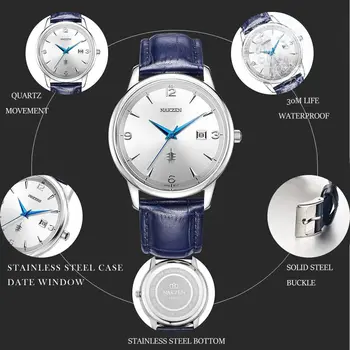 NAKZEN New Fashion Mens Watches Stainless Steel Top Brand Date Clock Waterproof Luxury Sports Quartz Watch Men Relogio Masculino