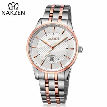 NAKZEN Top Luxury Brand Men's Watches Waterproof Quartz Stainless Steel Watch Rose Gold Watches Male Clock Relogio Masculino