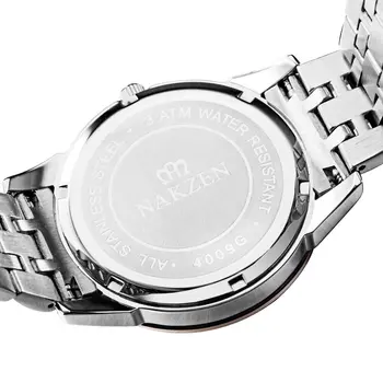 NAKZEN Top Luxury Brand Men's Watches Waterproof Quartz Stainless Steel Watch Rose Gold Watches Male Clock Relogio Masculino