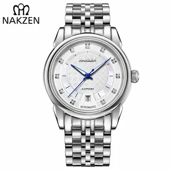 NAKZEN Men Japan Automatic NH35 Movement Mechanical Watch Mens Luminous Waterproof Diamond Classic Wrist Watches Reloj Hombre