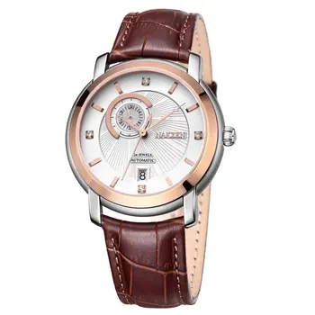 NAKZEN Men Automatic Japan NH37 Movement Mechanical Watch Men Sapphire Military Leather Sports Watches Male Clock Reloj Hombre