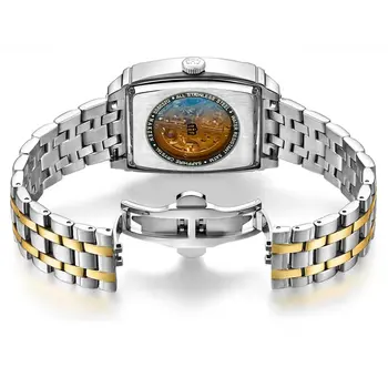 NAKZEN Rectangle Automatic Mechanical Men Watches Unique Design Tourbillon Skeleton Watch Luxury Valuable Male Clock Wrist Watch
