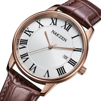 New NAKZEN Top Brand Luxury Fashion Mens Watches  Big Dia Stainless Steel Quartz Watch Men Sport Male Clock Relogio Masculino