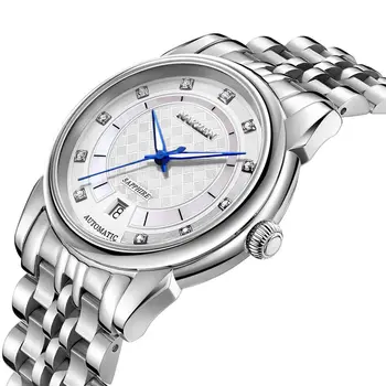 NAKZEN Men Japan Automatic NH35 Movement Mechanical Watch Mens Luminous Waterproof Diamond Classic Wrist Watches Reloj Hombre