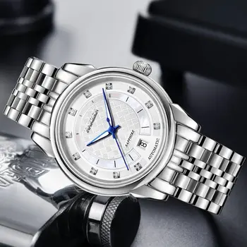 NAKZEN Men Japan Automatic NH35 Movement Mechanical Watch Mens Luminous Waterproof Diamond Classic Wrist Watches Reloj Hombre