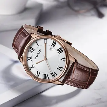 New NAKZEN Top Brand Luxury Fashion Mens Watches  Big Dia Stainless Steel Quartz Watch Men Sport Male Clock Relogio Masculino