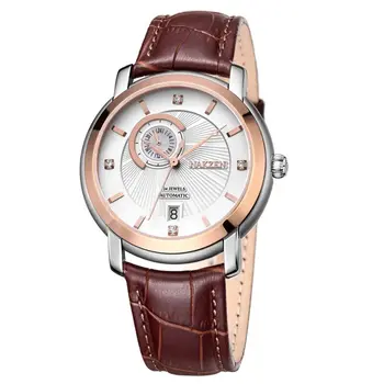 NAKZEN Men Automatic Japan NH37 Movement Mechanical Watch Men Sapphire Military Leather Sports Watches Male Clock Reloj Hombre