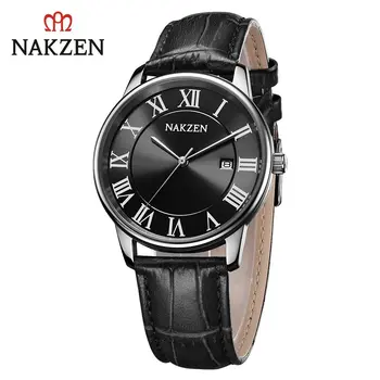 New NAKZEN Top Brand Luxury Fashion Mens Watches  Big Dia Stainless Steel Quartz Watch Men Sport Male Clock Relogio Masculino