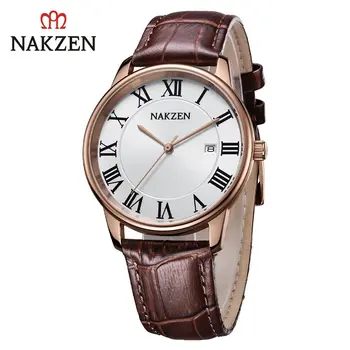 New NAKZEN Top Brand Luxury Fashion Mens Watches  Big Dia Stainless Steel Quartz Watch Men Sport Male Clock Relogio Masculino