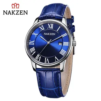 New NAKZEN Top Brand Luxury Fashion Mens Watches  Big Dia Stainless Steel Quartz Watch Men Sport Male Clock Relogio Masculino